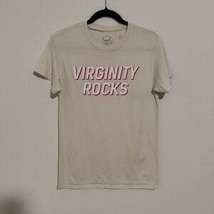 Virginity rocks t shirt cream white small